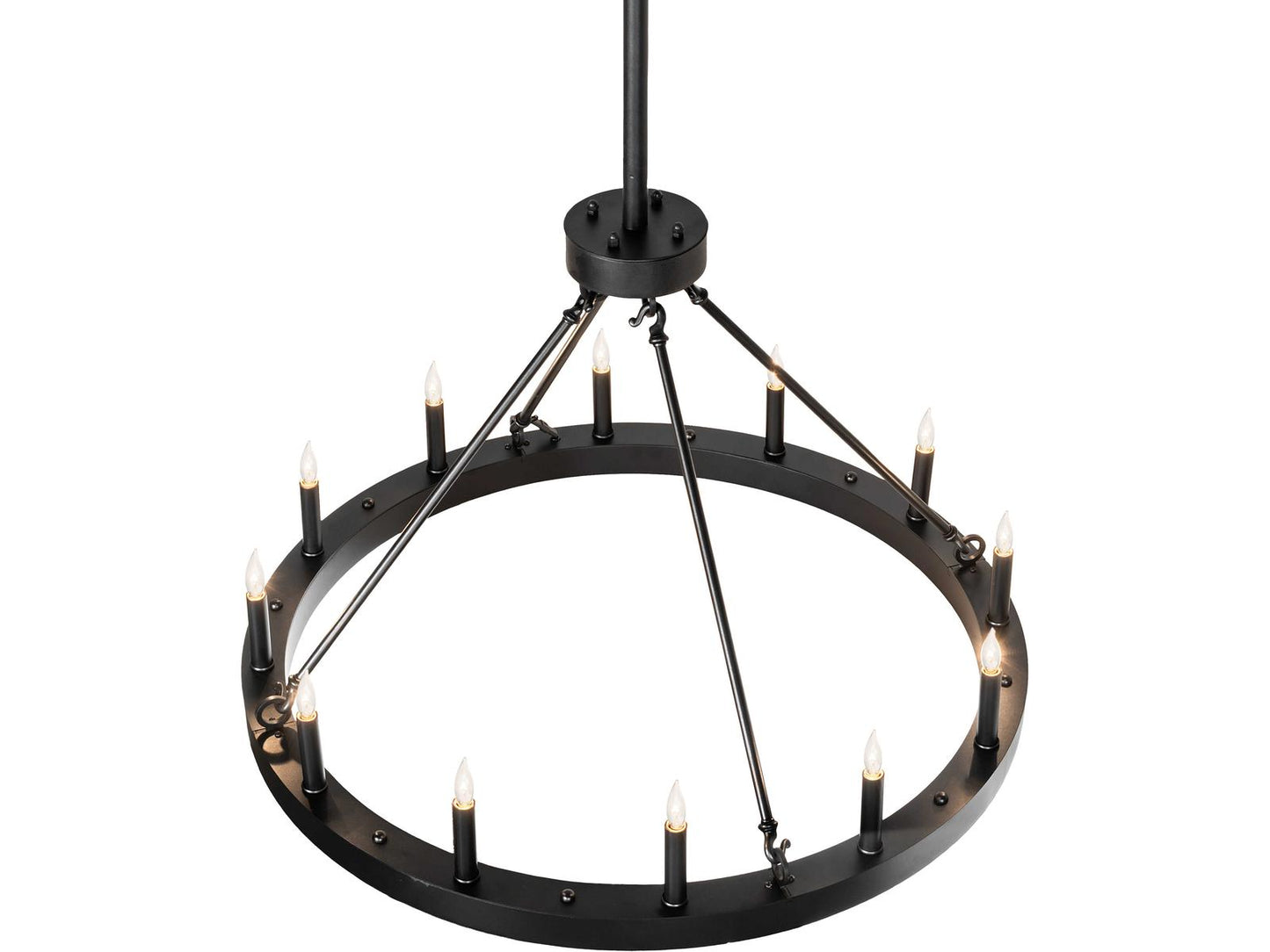 Meyda Loxley 12-Light Traditional Chandelier in Textured Black