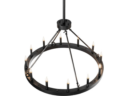 Meyda Loxley 12-Light Traditional Chandelier in Textured Black