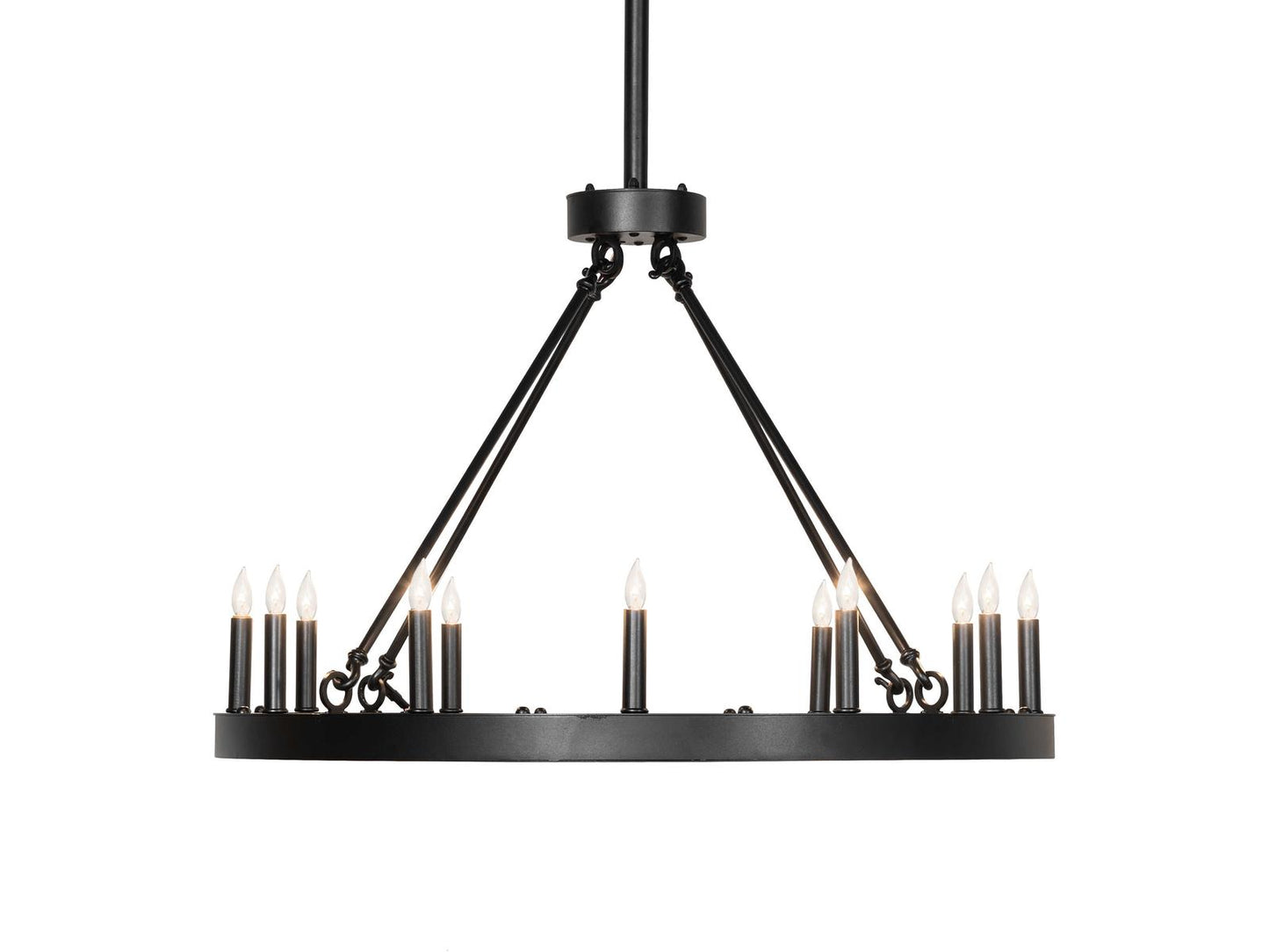 Meyda Loxley 12-Light Traditional Chandelier in Textured Black