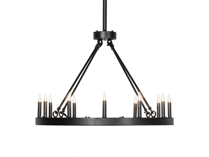 Meyda Loxley 12-Light Traditional Chandelier in Textured Black