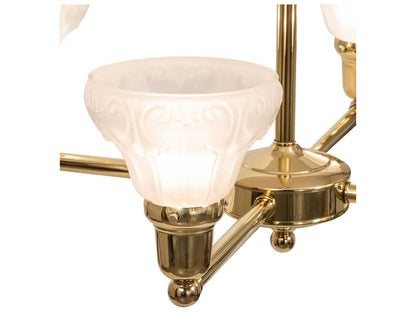 Meyda Revival Oyster Bay 4-Light Chandelier in Polished Brass