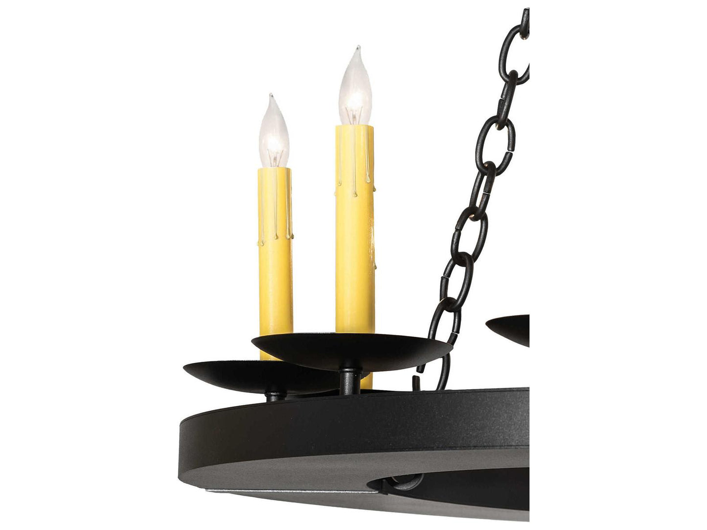 Meyda Loxley 12-Light Textured Black Chandelier with Ivory Faux Candlelights