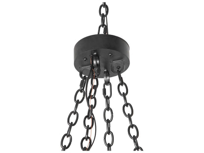Meyda Loxley 12-Light Textured Black Chandelier with Ivory Faux Candlelights