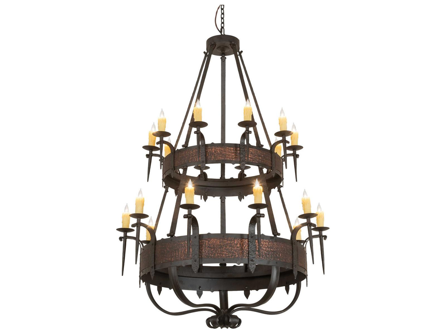 Meyda 20-Light Costello Chandelier in Oil Rubbed Bronze with Gothic Gold