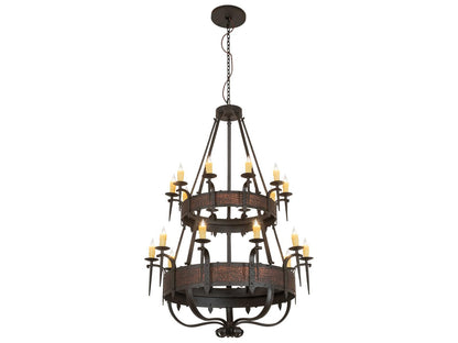 Meyda 20-Light Costello Chandelier in Oil Rubbed Bronze with Gothic Gold