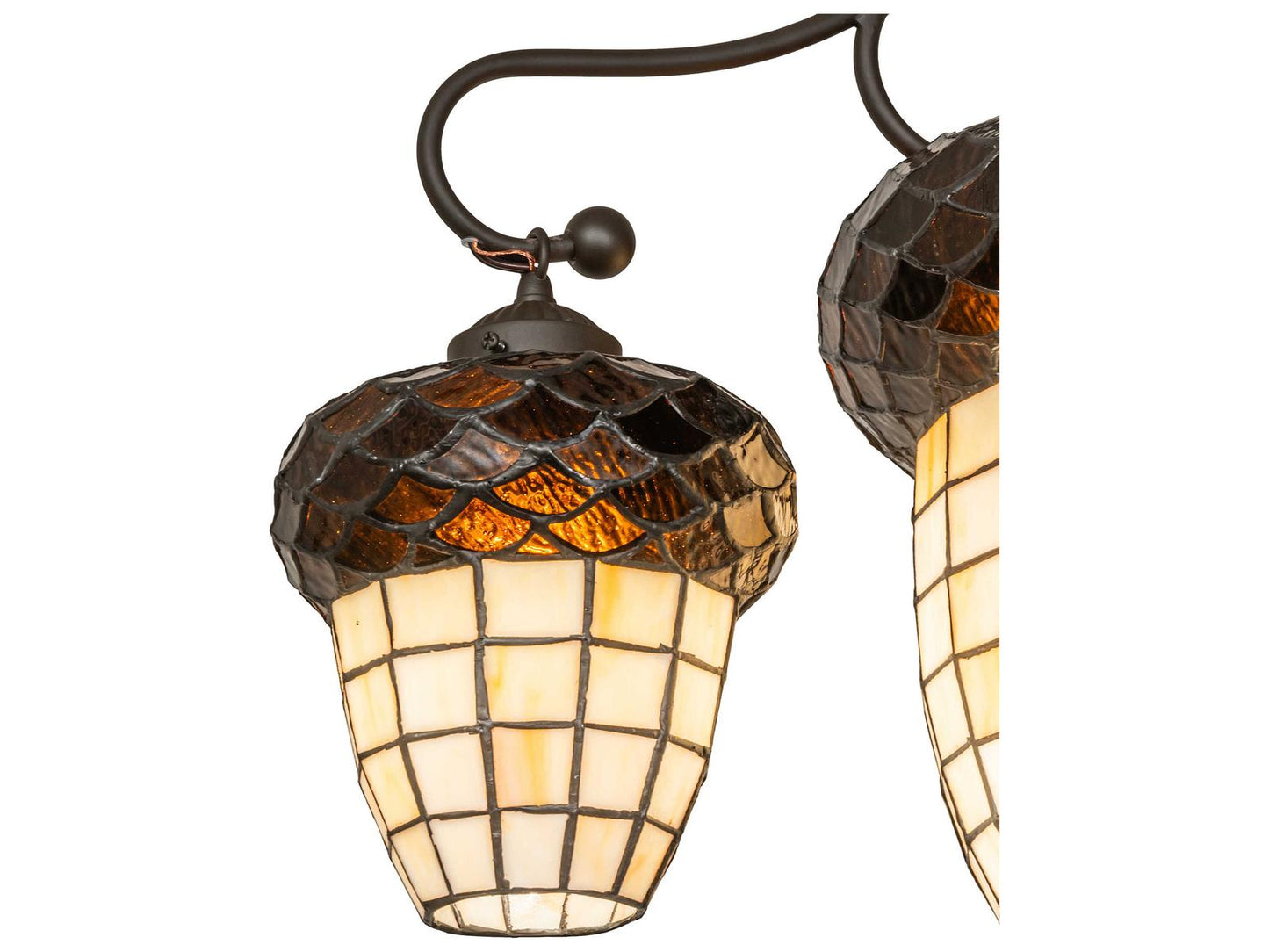 Meyda Acorn 5-Light Traditional Chandelier in Oil Rubbed Bronze with Tiffany Glass
