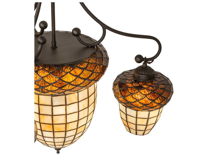 Meyda Acorn 5-Light Traditional Chandelier in Oil Rubbed Bronze with Tiffany Glass