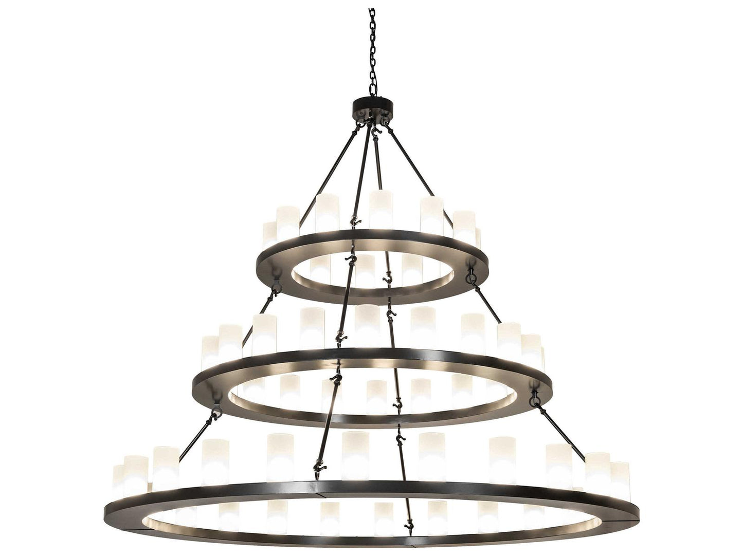 Meyda 56-Light Loxley Round Tiered Chandelier in Timeless Bronze