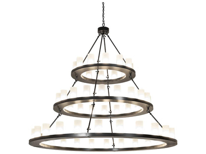 Meyda 56-Light Loxley Round Tiered Chandelier in Timeless Bronze