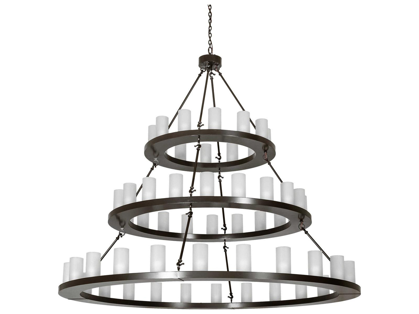Meyda 56-Light Loxley Round Tiered Chandelier in Timeless Bronze