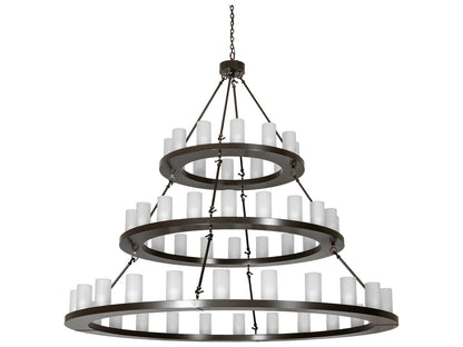 Meyda 56-Light Loxley Round Tiered Chandelier in Timeless Bronze