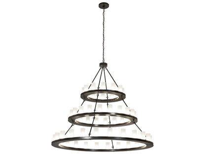 Meyda 56-Light Loxley Round Tiered Chandelier in Timeless Bronze
