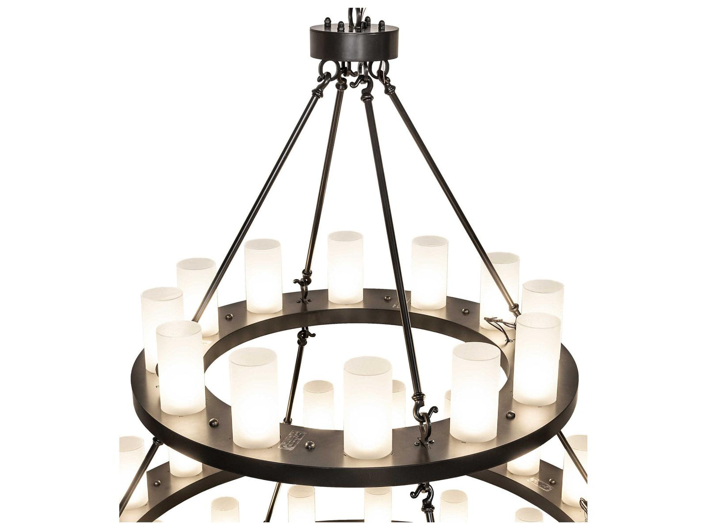 Meyda 56-Light Loxley Round Tiered Chandelier in Timeless Bronze