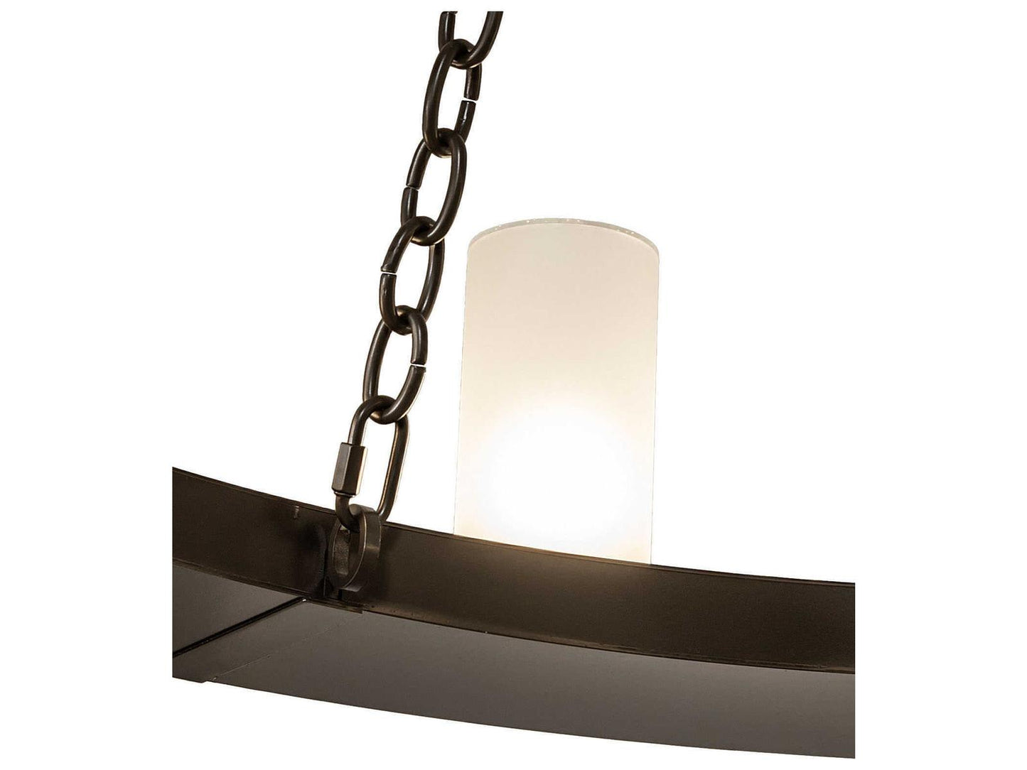 Meyda Loxley 12-Light Chandelier in Timeless Bronze with Clear Frosted Glass