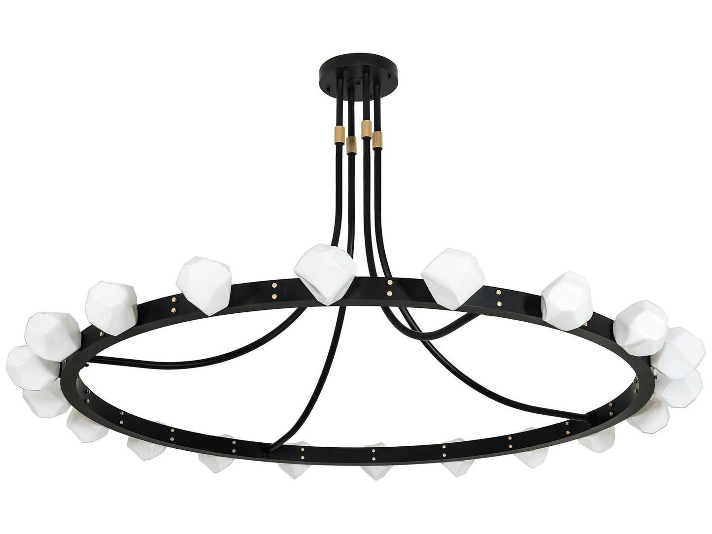 Meyda Meeting Room 20-Light Solar Black Champagne Metallic Chandelier
