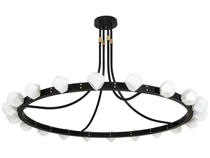 Meyda Meeting Room 20-Light Solar Black Champagne Metallic Chandelier