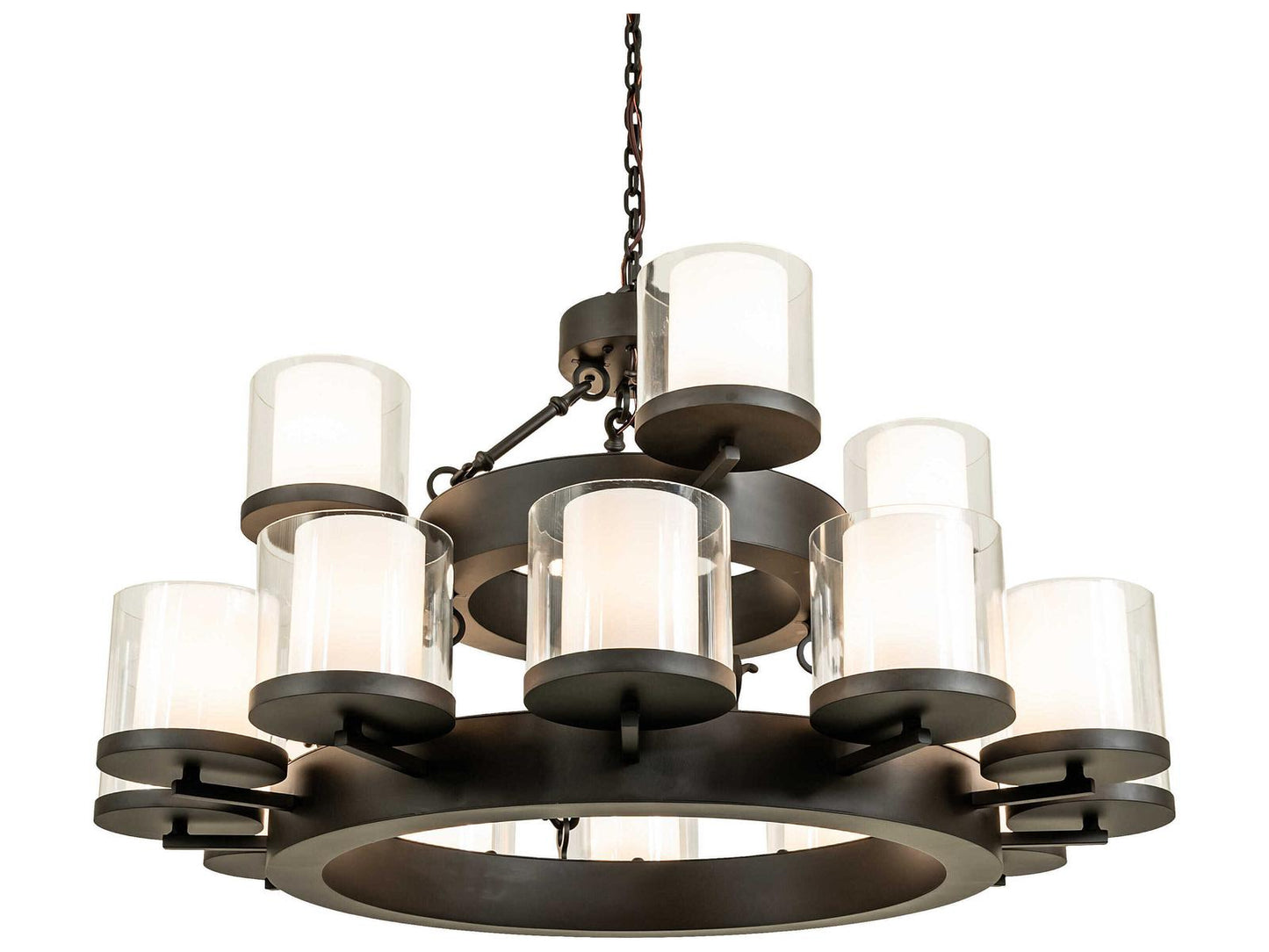 Meyda Noziroh Ring 16-Light Oil Rubbed Bronze Cylinder Tiered Chandelier