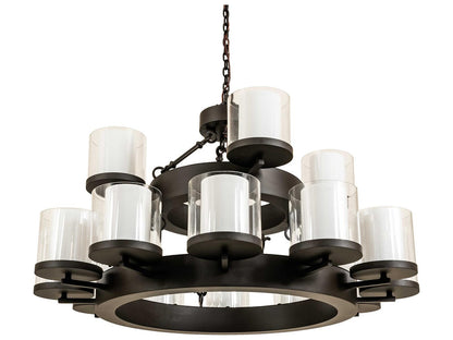 Meyda Noziroh Ring 16-Light Oil Rubbed Bronze Cylinder Tiered Chandelier