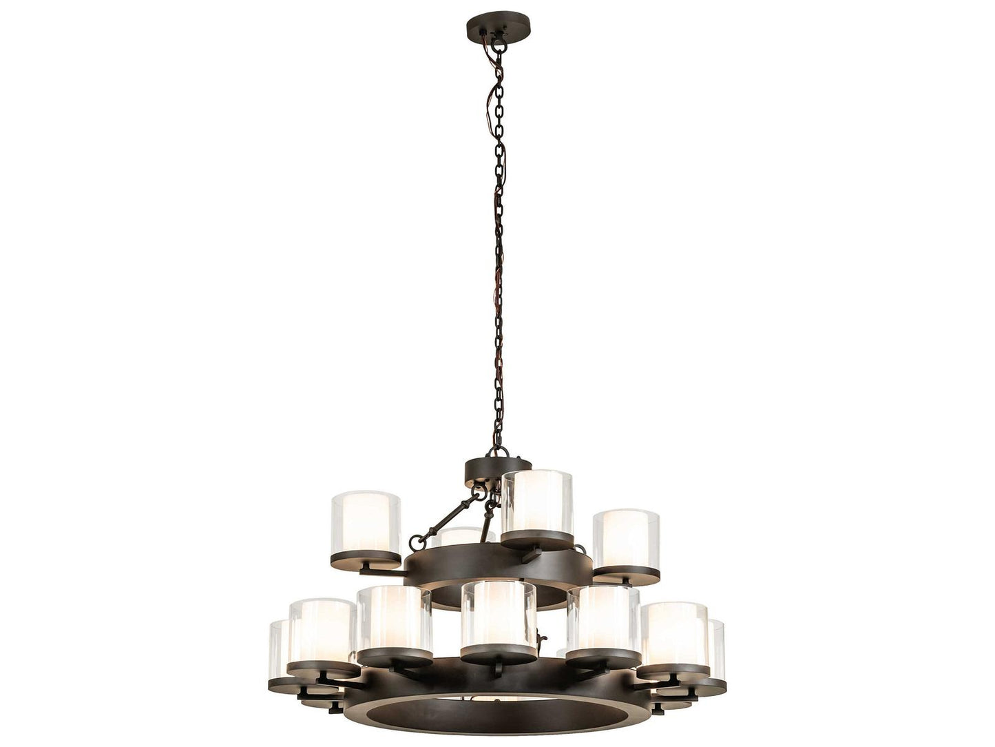 Meyda Noziroh Ring 16-Light Oil Rubbed Bronze Cylinder Tiered Chandelier
