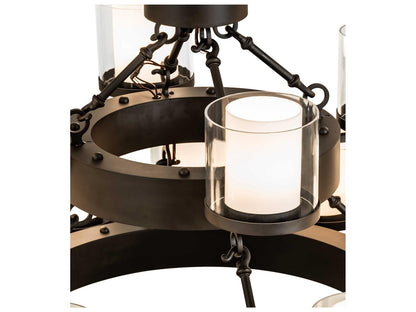 Meyda Noziroh Ring 16-Light Oil Rubbed Bronze Cylinder Tiered Chandelier