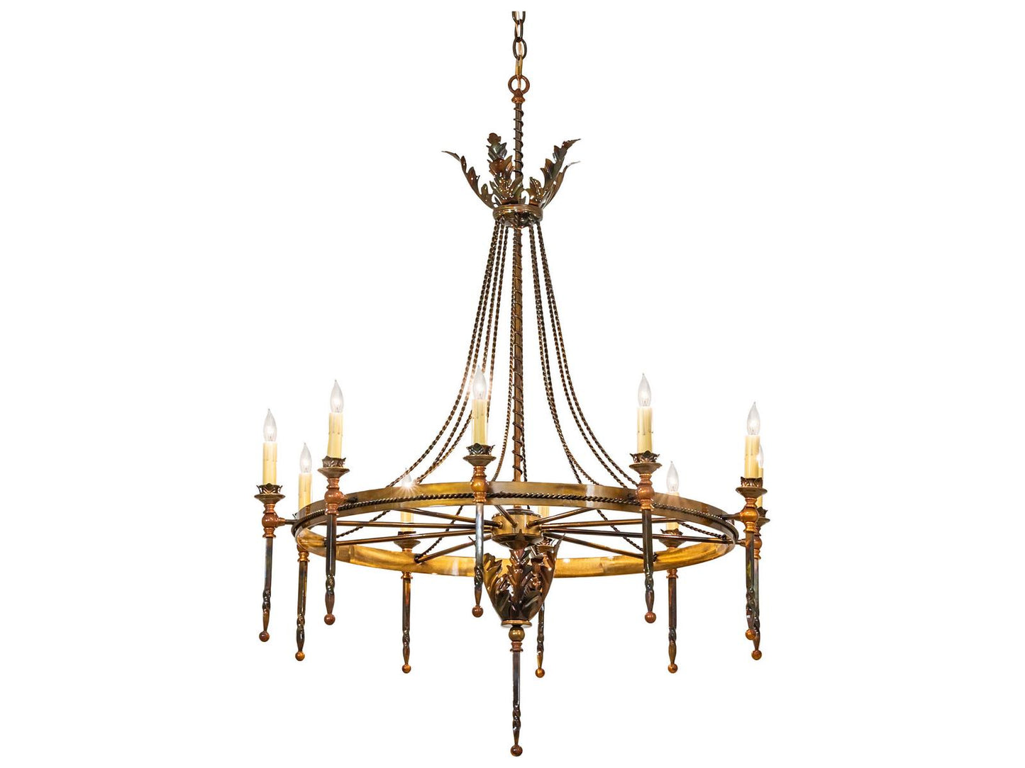 Meyda Amaury 10-Light Traditional Chandelier in Light Burnished Transparent Gold