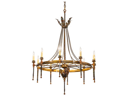 Meyda Amaury 10-Light Traditional Chandelier in Light Burnished Transparent Gold