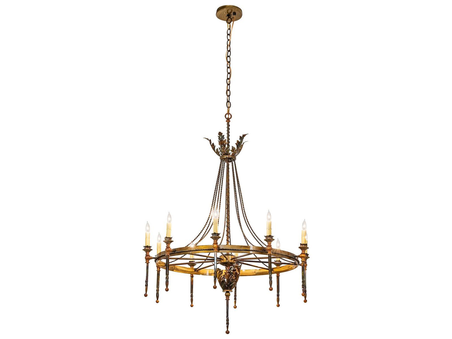 Meyda Amaury 10-Light Traditional Chandelier in Light Burnished Transparent Gold