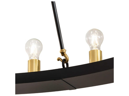 Meyda Loxley 20-Light Round Chandelier in Solar Black with Brushed Brass