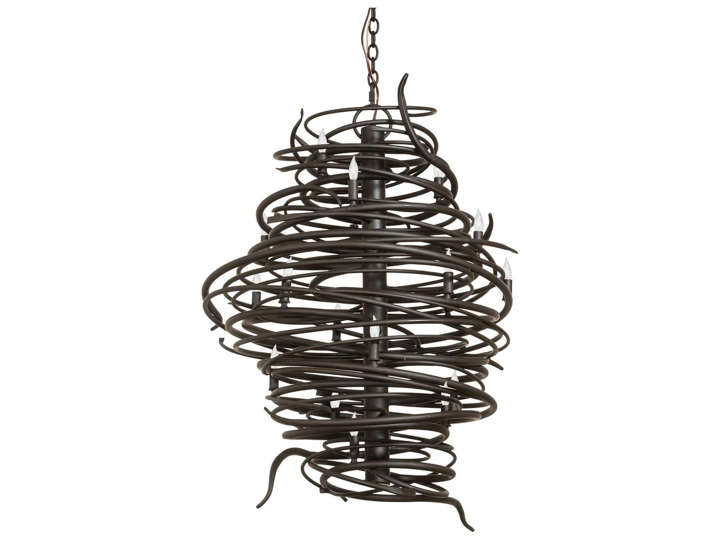 Meyda Cyclone 20-Light Oil Rubbed Bronze Chandelier with Hand-forged Iron
