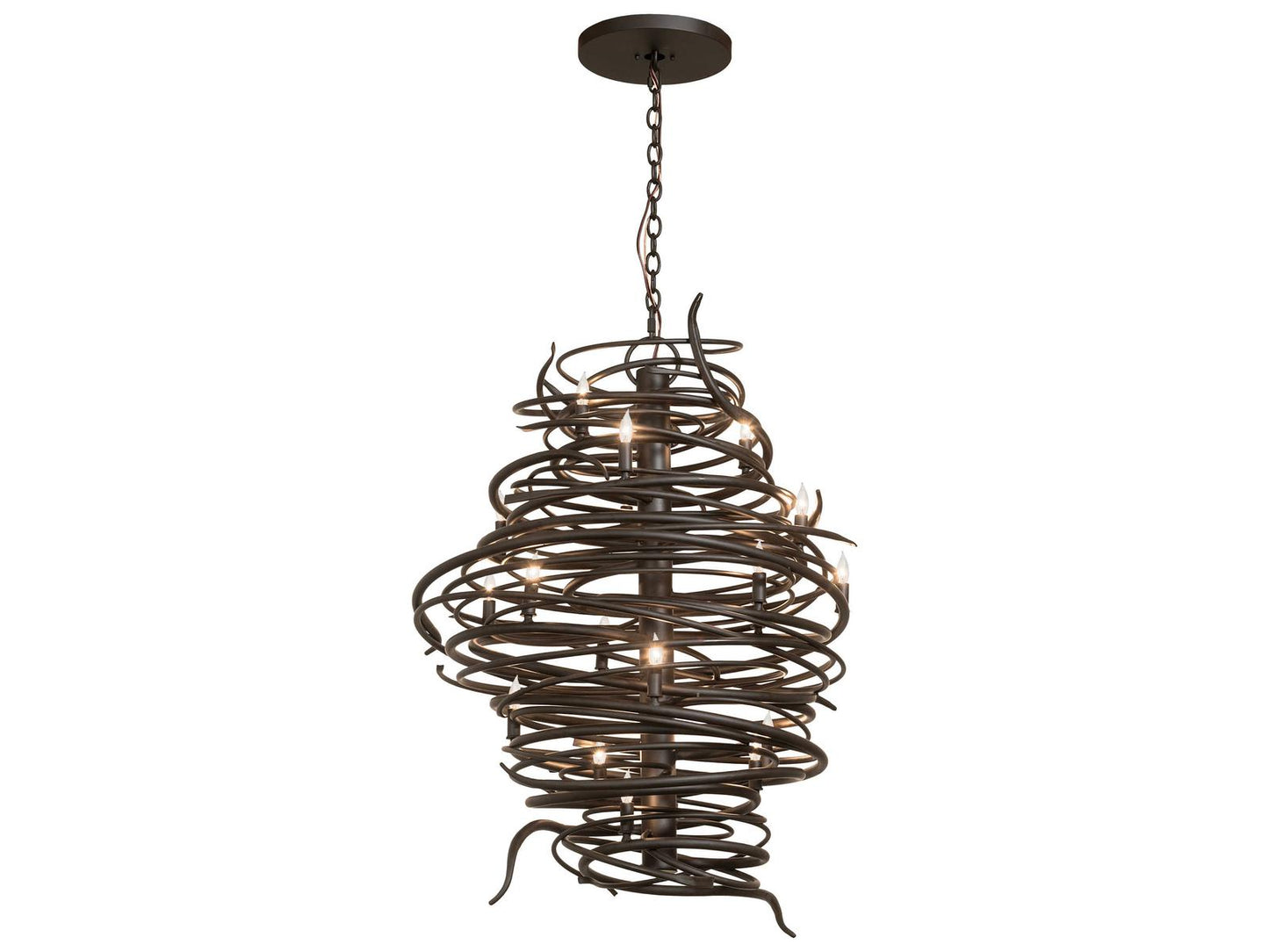 Meyda Cyclone 20-Light Oil Rubbed Bronze Chandelier with Hand-forged Iron