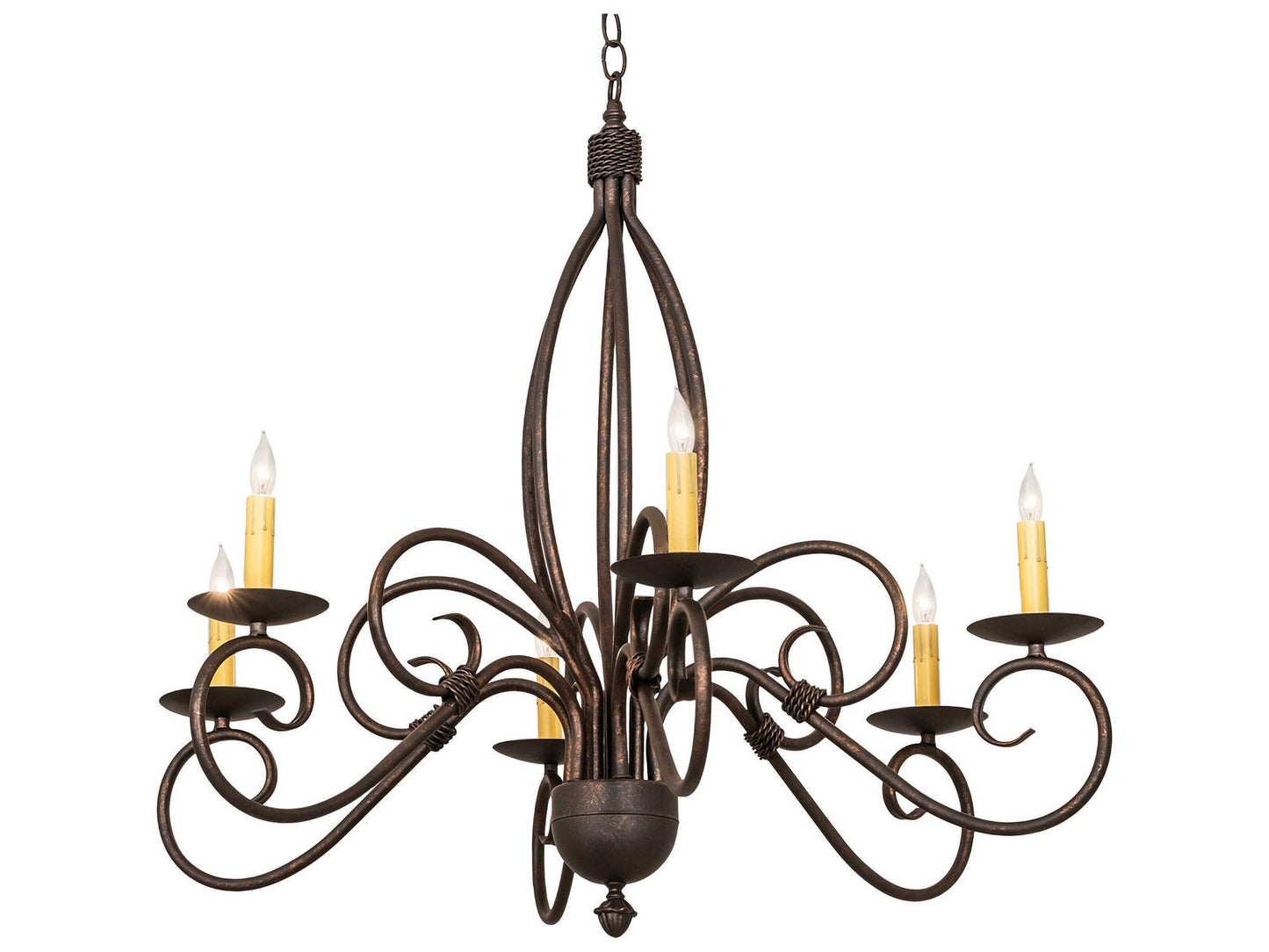 Meyda Squire 6-Light Traditional Chandelier in Gilded Tobacco Brown