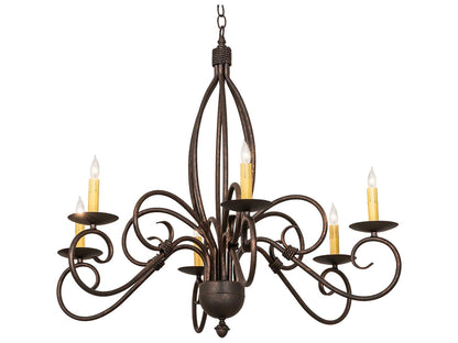Meyda Squire 6-Light Traditional Chandelier in Gilded Tobacco Brown