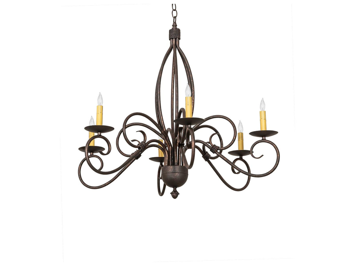 Meyda Squire 6-Light Traditional Chandelier in Gilded Tobacco Brown