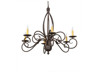 Meyda Squire 6-Light Traditional Chandelier in Gilded Tobacco Brown