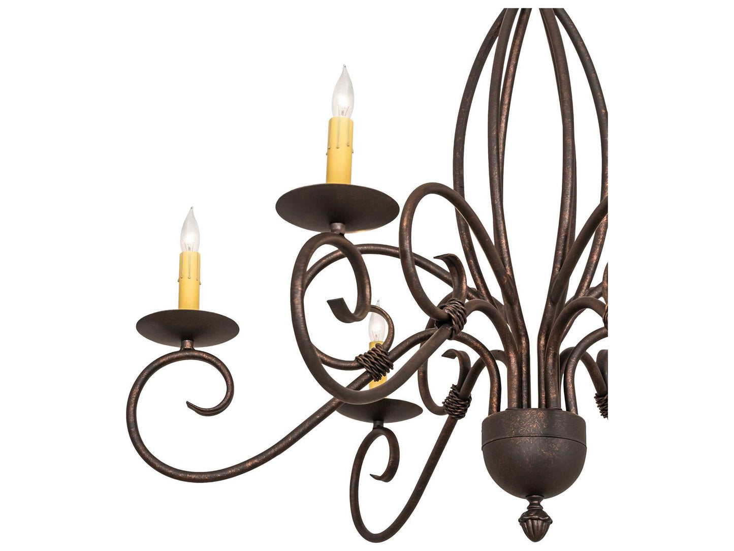 Meyda Squire 6-Light Traditional Chandelier in Gilded Tobacco Brown
