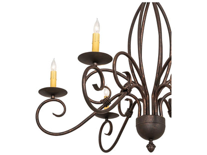 Meyda Squire 6-Light Traditional Chandelier in Gilded Tobacco Brown