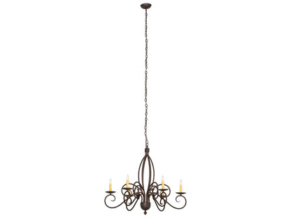 Meyda Squire 6-Light Traditional Chandelier in Gilded Tobacco Brown