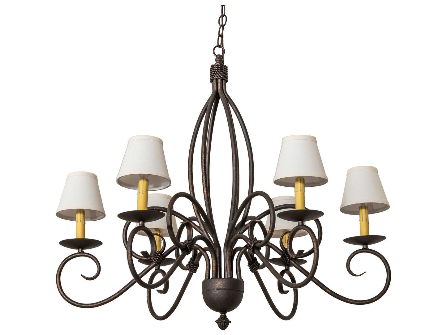 Meyda Squire 6-Light Gilded Tobacco Brown Traditional Chandelier