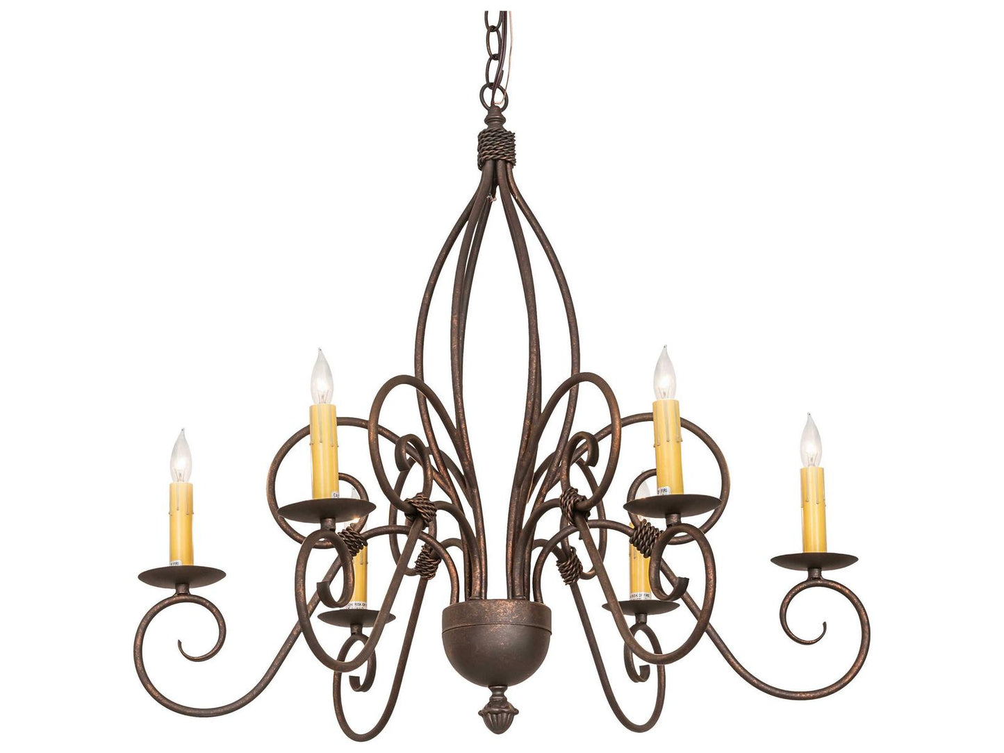 Meyda Squire 6-Light Gilded Tobacco Brown Traditional Chandelier