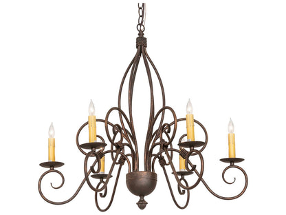 Meyda Squire 6-Light Gilded Tobacco Brown Traditional Chandelier
