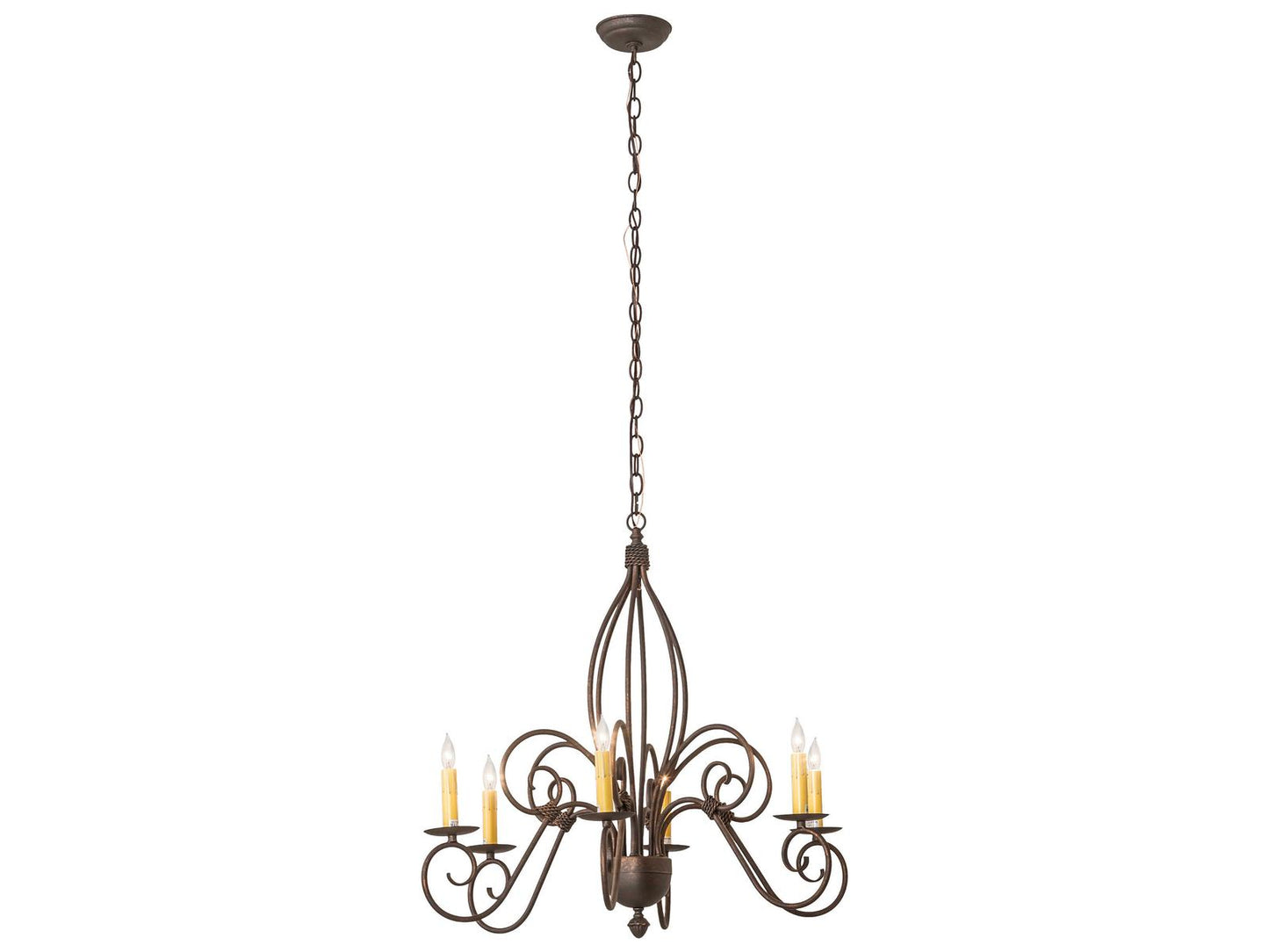 Meyda Squire 6-Light Gilded Tobacco Brown Traditional Chandelier