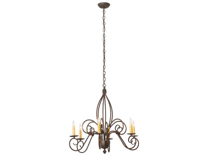Meyda Squire 6-Light Gilded Tobacco Brown Traditional Chandelier