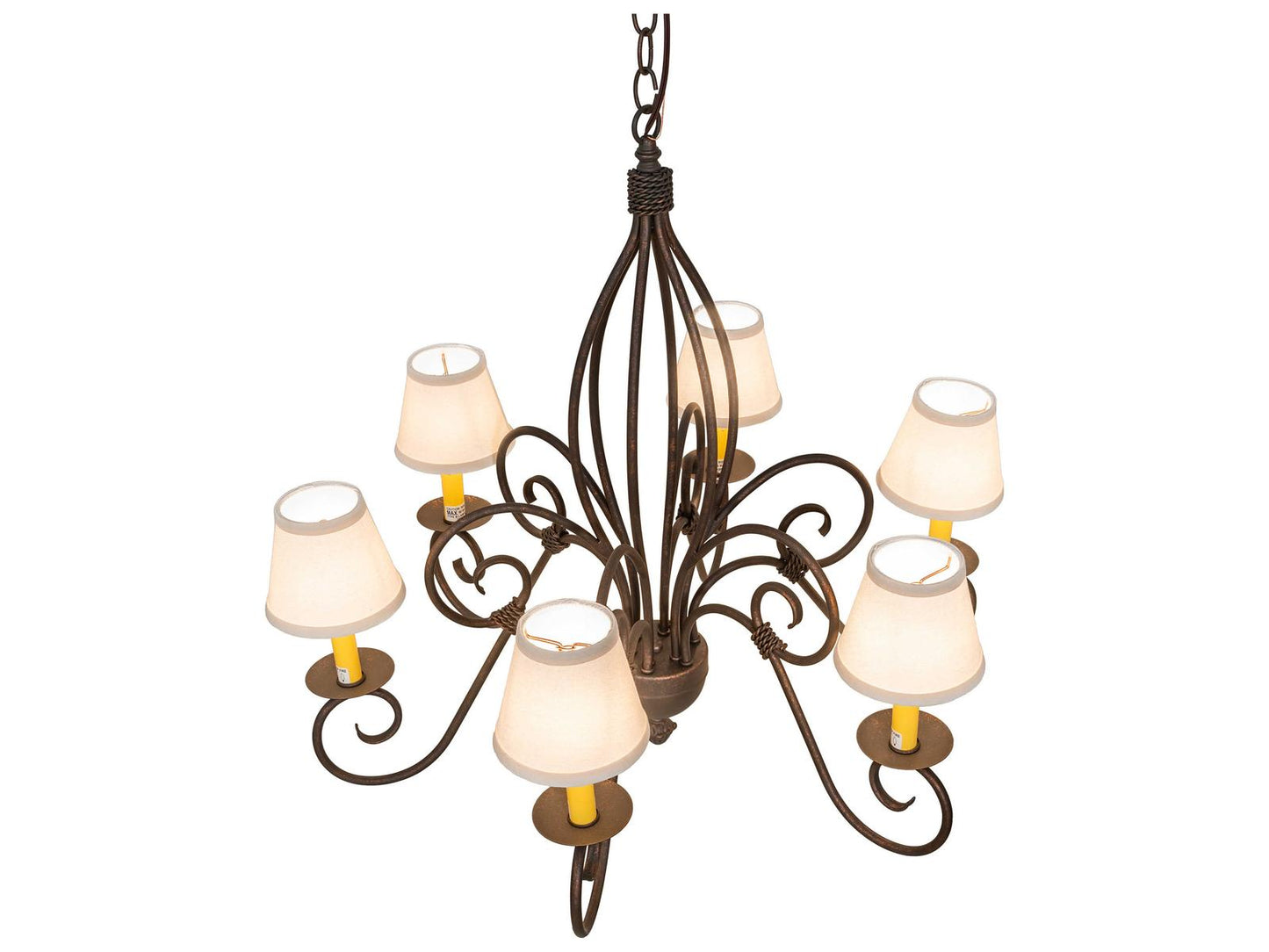 Meyda Squire 6-Light Gilded Tobacco Brown Traditional Chandelier