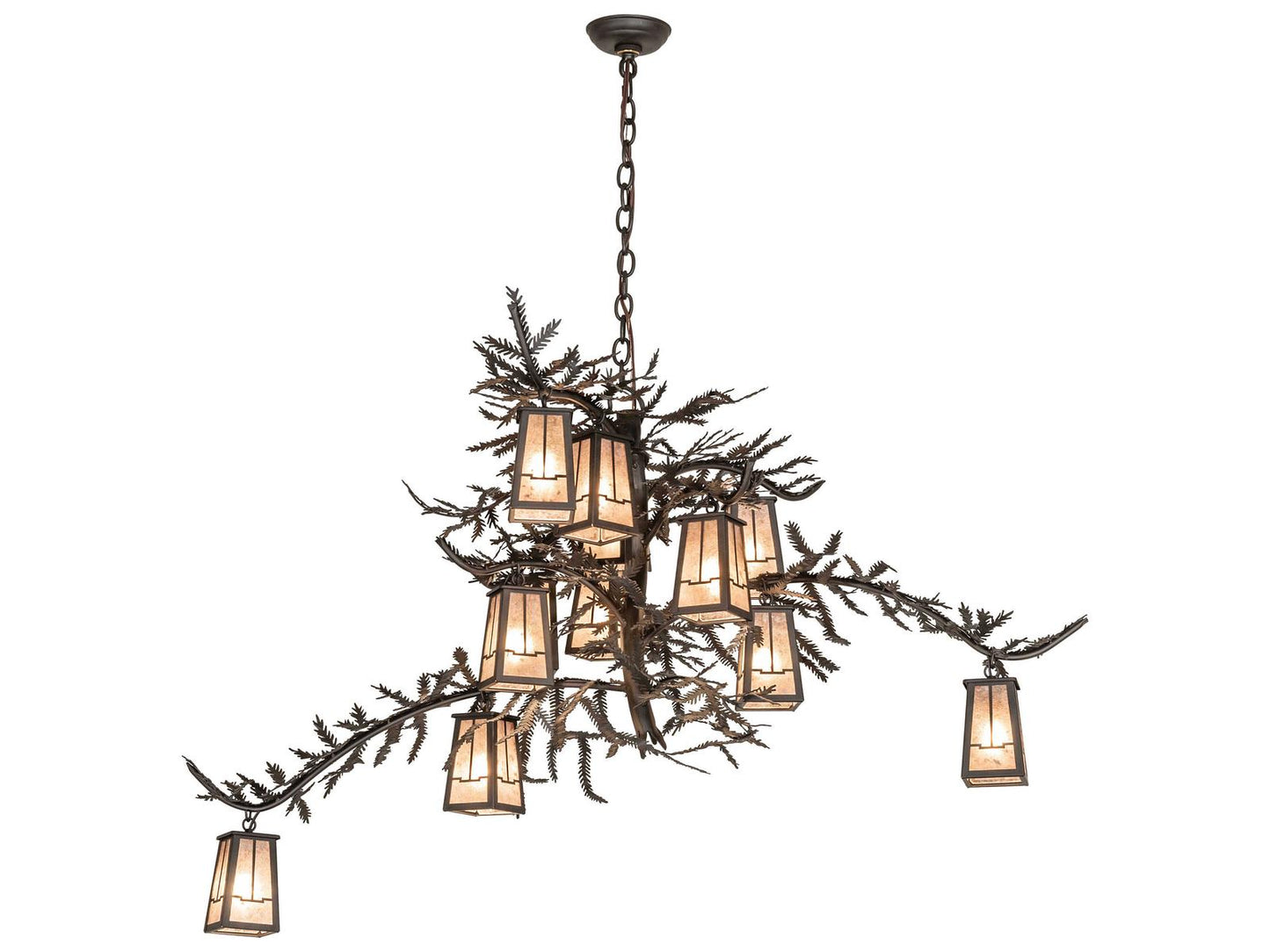 Meyda Pine Branch Valley View 12-Light Chandelier in Oil Rubbed Bronze