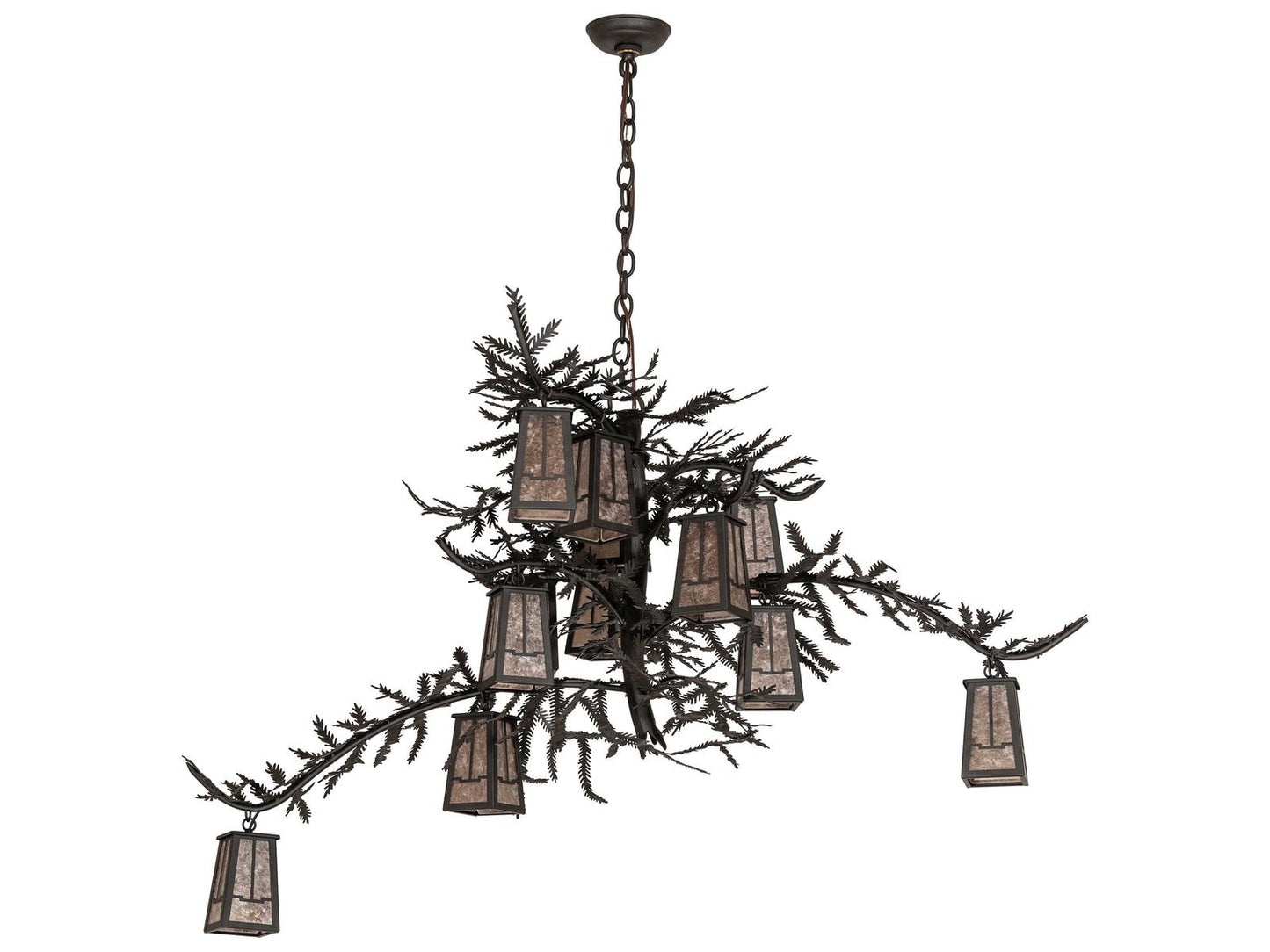 Meyda Pine Branch Valley View 12-Light Chandelier in Oil Rubbed Bronze