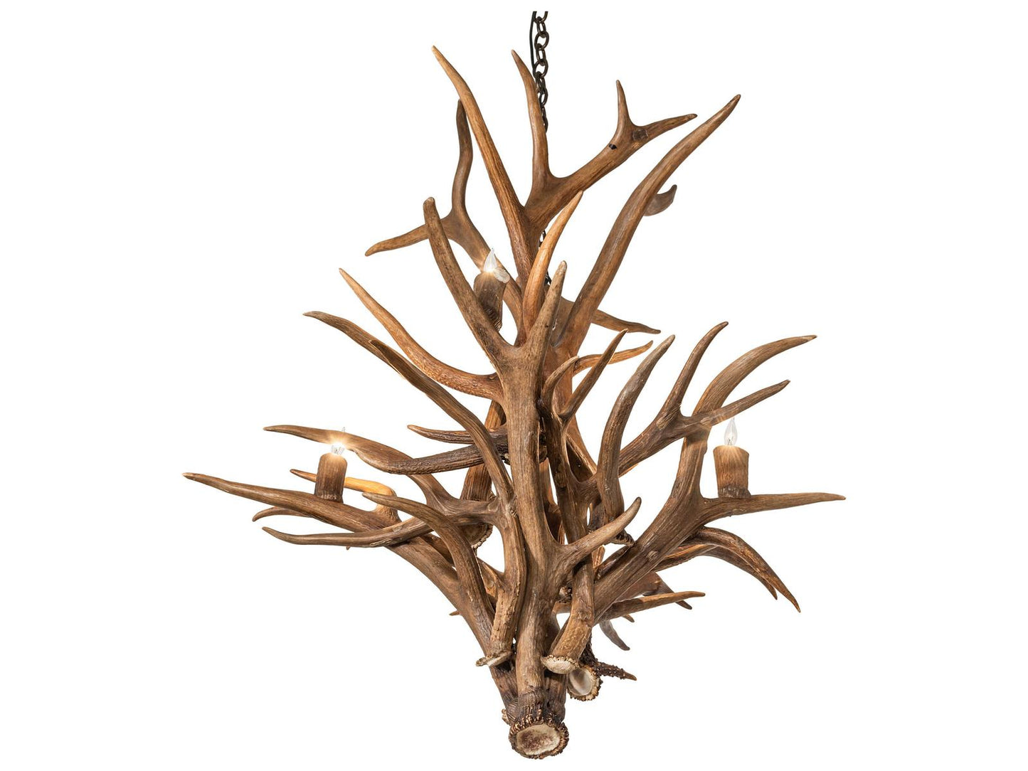 Meyda Antlers Elk & Mule Deer 4-Light Natural Antler Chandelier