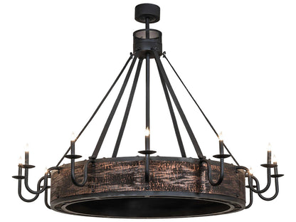 Meyda Costello 12-Light Two-Tier Chandelier in Costello Black and Blackened Copper