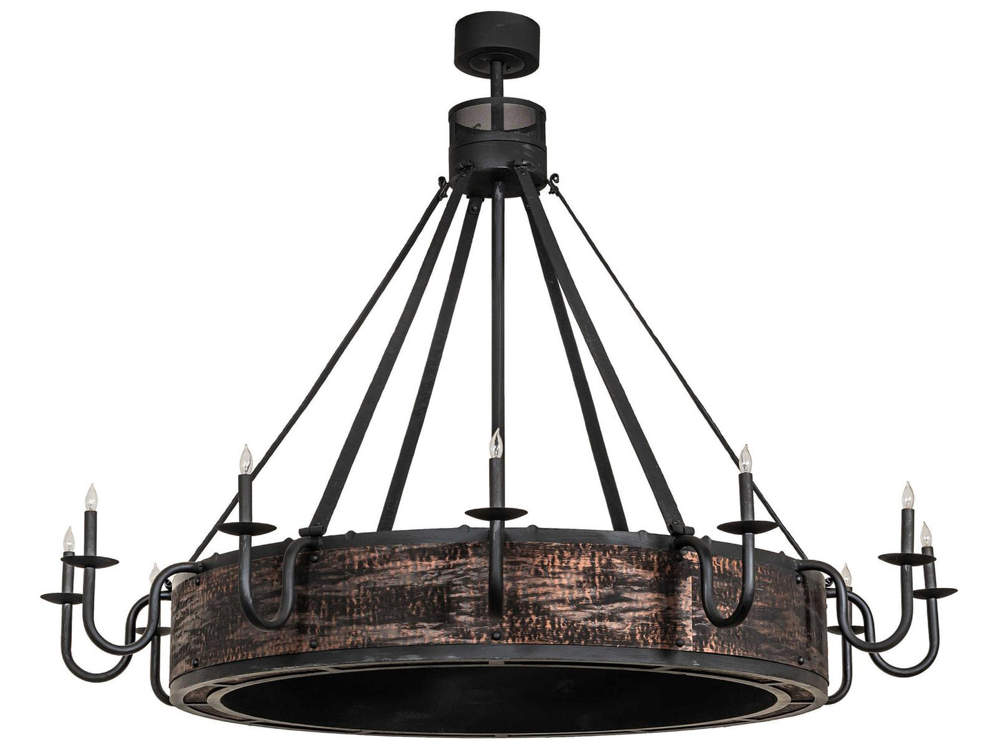 Meyda Costello 12-Light Two-Tier Chandelier in Costello Black and Blackened Copper