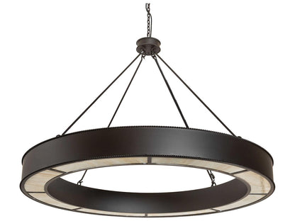 Meyda Loxley Escabroso Integral LED Chandelier in Oil Rubbed Bronze with Beige Art Glass