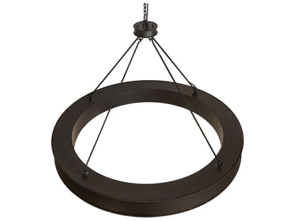 Meyda Loxley Escabroso Integral LED Chandelier in Oil Rubbed Bronze with Beige Art Glass